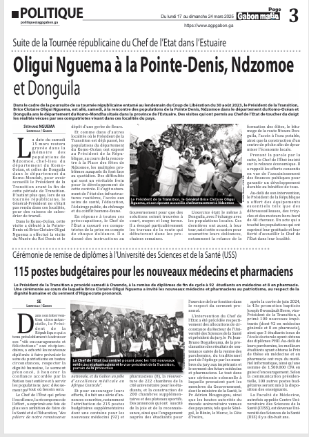 Oligui Nguema à la Pointe-Denis, Ndzomoe et Donguila 