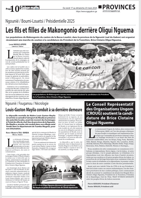 Les fils e filles de Makongonio derrière Oligui Nguema