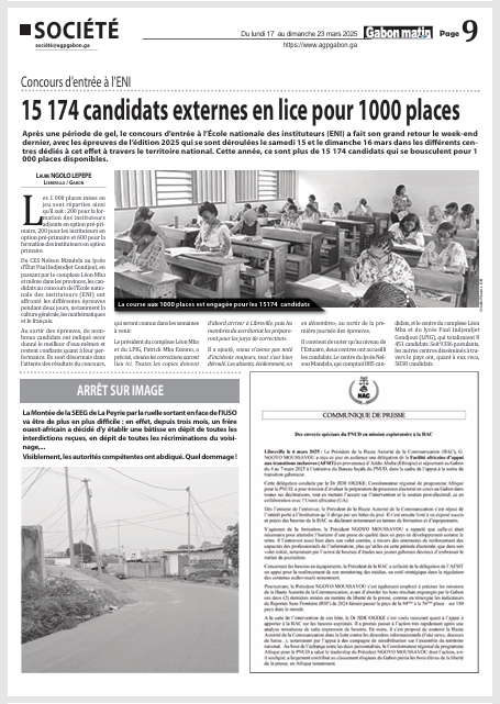 15 174 candidats externes en lice pour 1000places 