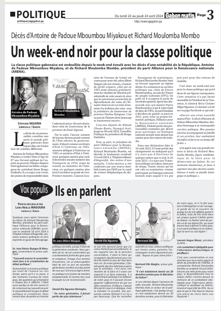 Un week-end noir pour la classe politique