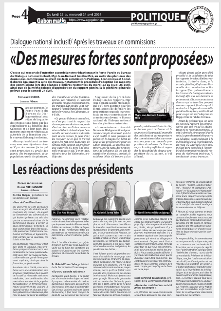 "Des mesures fortes sont proposées" 