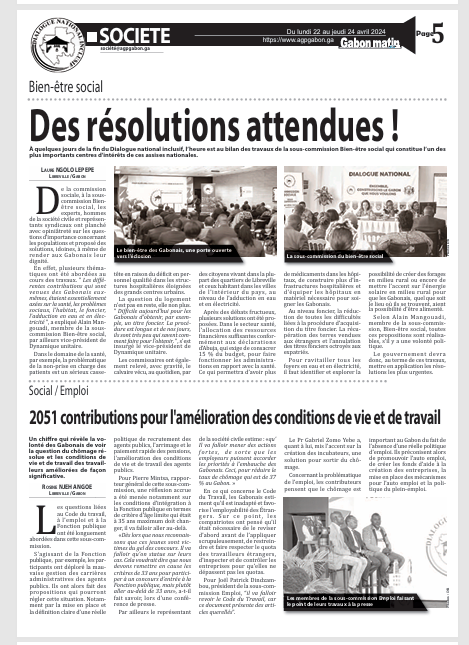  Des résolutions attendues ! 