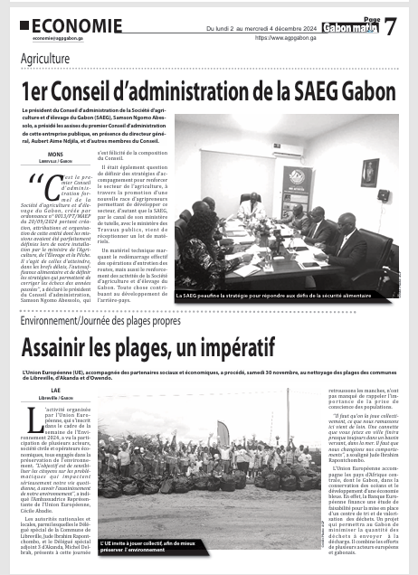 1er Conseil d'administration de la SAEG Gabon 