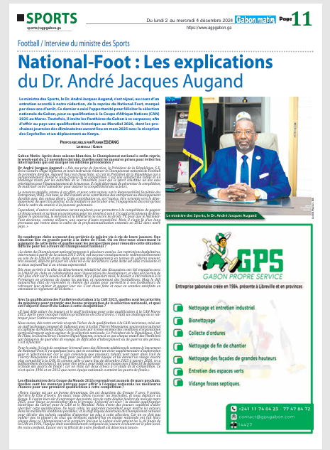 National-Foot : Les explications du Dr. André jacques Augand