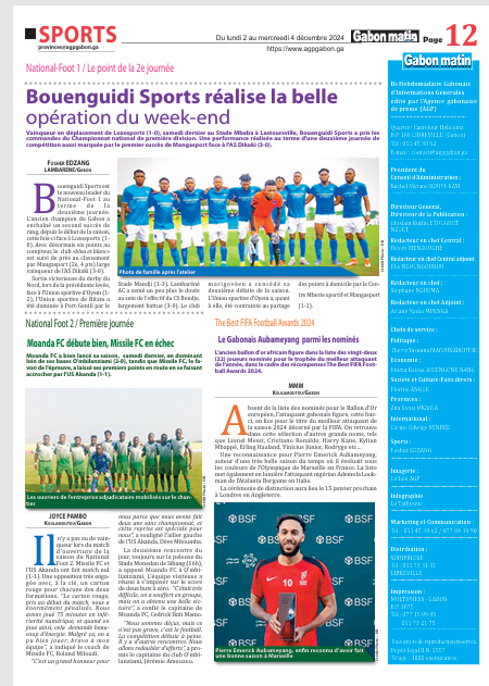 Bouenguidi Sports réalisa la belle opération du week-end 